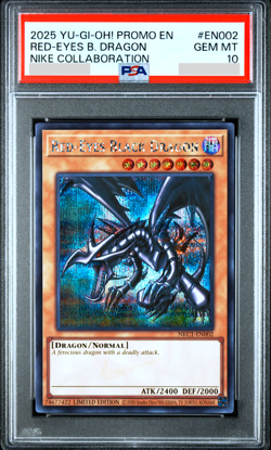 PSA 10 YuGiOh Red Eyes Black Dragon Nike Worlds Promo NKC1-EN002 English Card - Image 1