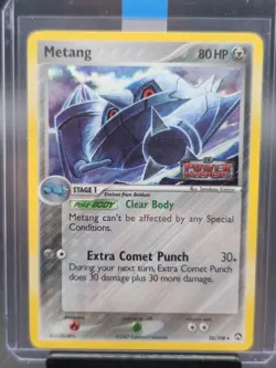 Pokemon TCG Stamped Metang Holo From EX Power Keepers Card Number 35/108 - Image 1