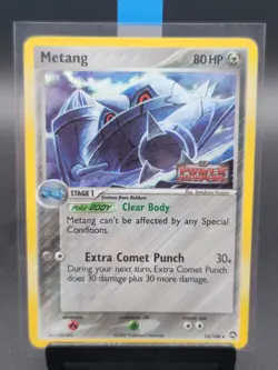 Pokemon TCG Stamped Metang Holo From EX Power Keepers Card Number 35/108 - Image 3