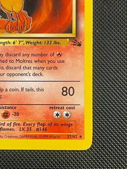 Pokemon WotC Moltres 27/62 1st Edition Rare Fossil 1999 LP - Image 4