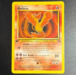 Pokemon TCG Moltres Fossil 27/62 Regular Rare 1st Edition English 70HP Arita - Image 1