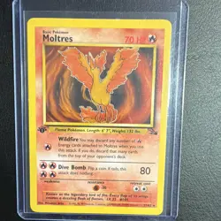 Pokemon TCG Moltres Fossil 27/62 Regular Rare 1st Edition English 70HP Arita - Image 3
