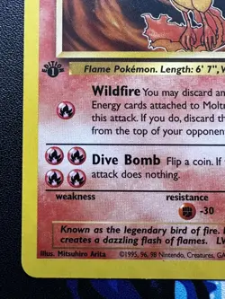 Moltres 27/62 1st Edition Non Holo Rare Fossil Set Pokemon Card WOTC TCG 1999 - Image 5