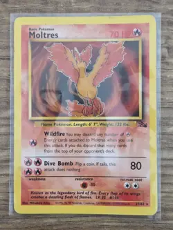 Pokemon TCG Moltres 27/62 Fossil Rare Regular Unlimited Non Holo 1999 English - Image 1