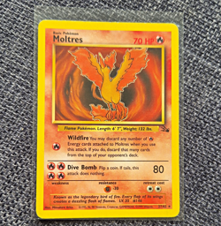 Pokemon TCG Moltres 27/62 Rare Fossil English 1999 - Image 1