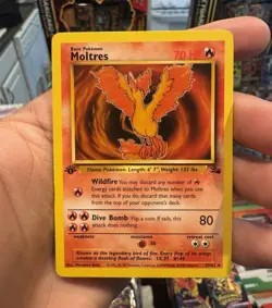 The Pokemon TCG Moltres 27/62 Fossil 1st Edition Rare Regular English NM - Image 1