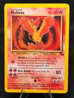 Pokemon TCG WOTC Moltres Fossil Set 27/62 Rare Unlimited English 1999 LP - Image 1