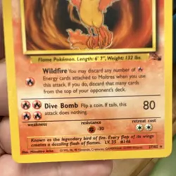 Wizards Pokemon TCG Moltres 27/62 Fossil Regular Rare English 70HP Unlimited - Image 5