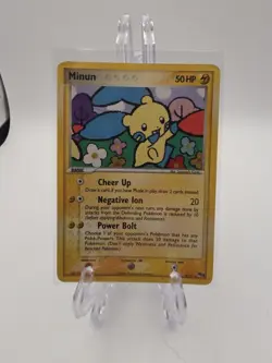 Nintendo Pokemon TCG Minun POP Series 3 Promo 4/17 Holo Rare 50 HP EN 2006 - Image 1
