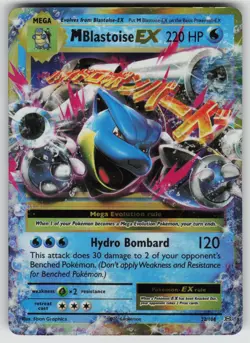 M Blastoise EX 22/108 Holo EX Rare Evolutions Pokemon Moderately Played - Image 1