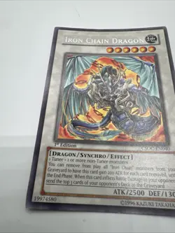 Yugioh - Iron Chain Dragon - Rare - 1st Edition - CSOC EN040 - LP - Image 2