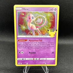 Pokemon TCG Mew 011/025 Celebrations Holo Rare NM - Image 1