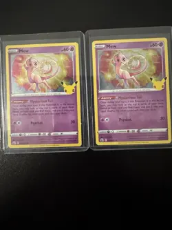 Pokemon TCG Mew Celebrations Holo Rare Card 011/025 NM 2 Card Bundle - Image 1
