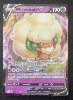 Whimsicott V 064/172 Brilliant Stars Ultra Rare Holo Pokemon TCG Card NM - Image 1