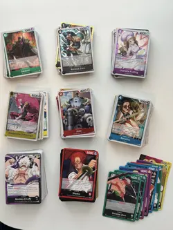 380+ One Piece Cards English - OP TCG/CCG Bulk Card Lot + 2 Decks - ST18 ST21 SR - Image 1