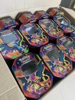 28 X Pokemon Mega Charizard EX Y And X Tin, No Packs Or Cards, Empty Tins - Image 2
