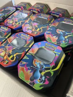 28 X Pokemon Mega Charizard EX Y And X Tin, No Packs Or Cards, Empty Tins - Image 3