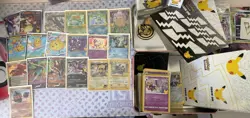 Pokemon 25th Anniversary Bulk Cards With Tin and All Stickers And Booklets. - Image 1