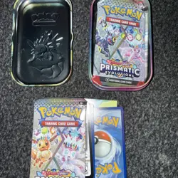 Pokemon Trading Cards Game Tin With Two Packs Of Trading Cards ￼￼ - Image 2