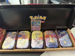 Pokemon TCG: Kanto Power Mini Tin 5-Pack Bundle (10 Booster Packs, 5 Coins/Cards - Image 2