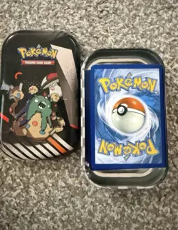 Pokemon TCG Metal Tin Storage Case Trubbish Black/Silver Standard with 60 cards - Image 1