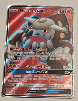 Pokemon TGC Card Heatran GX - SM Unified Minds 216/236 - Ultra Rare Full Art NM - Image 1
