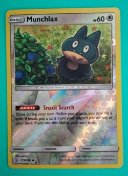 Munchlax Reverse Holo Unified Minds 173/236 LP-MP Pokemon Card 2019 English - Image 1