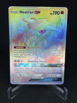 Pokemon TCG SM-Unified Minds Heatran GX 238/236 Secret Rare Full Art Holo Card - Image 1