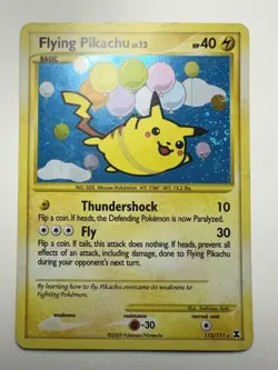 Flying Pikachu - 113/111 - Pokemon Rising Rivals Holo Secret Rare LP HOLO SWIRL - Image 1