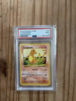 1999 Pokemon Charmander 46/ Base Set Shadowless PSA 9 Mint! Vintage Pokemon !! - Image 1