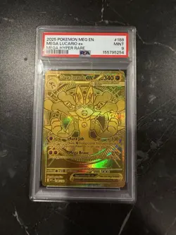 Pokemon TCG 2025 Mega Lucario Ex 188/132 PSA 9 Full Art Holo Mega Hyper - Image 1