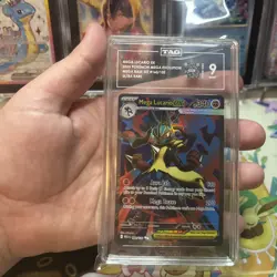 Pokemon Mega Lucario ex 160/132 Full Art UR Mega Base Set TAG 9 Mint - Image 1