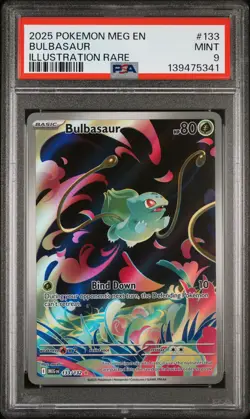 Bulbasaur Illustration Rare 💎 PSA 9 💎 133/132 Pokemon Mega Evolution - Image 1