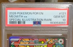 Pokemon TCG Meowth ex Me03: Perfect Order 121/088 SIR Holo PSA 10 2026 - Image 2