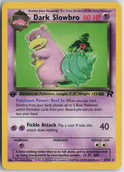 Dark Slowbro 29/82 Rare Team Rocket Pokemon 1st Edition Lightly Played - Image 1