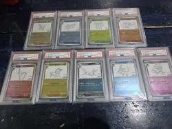 PSA 10 & 9 Yu Nagaba Eevee’s Promo Complete Set Of 9 Pokemon Card Japanese - Image 1