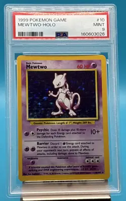 1999 Pokemon Game #10 Mewtwo - Holo PSA 9 MINT - Image 1