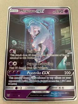 Pokemon TCG Mewtwo GX (Shining) Shining Legends 78/73 Holo Secret Rare - Image 1