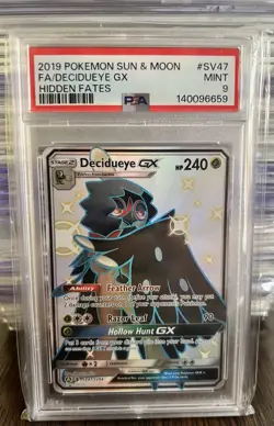 PSA 9 Decidueye GX SV47/SV94 Hidden Fates Holo Graded Pokemon Card - Image 1