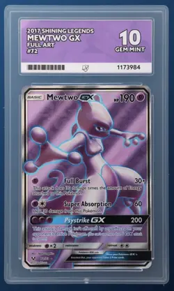 Pokemon Mewtwo GX Full Art Shining Legends 72/73 Ace 10 - Image 1