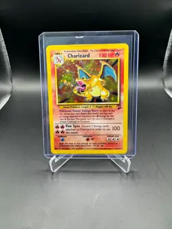 Pokemon TCG Charizard Base Set 2 Holo Unlimited Rare Card 4/130 Damaged - Image 1