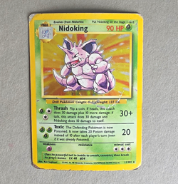 Nidoking 11/102 Base Set Unlimited Holo Rare Pokemon TCG 1999 English 90HP - Image 1