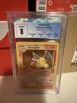 CGC 8 Charizard Base Set 2 Holo 4/130 2000 Pokemon TCG English - Image 1