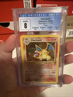 CGC 8 Charizard Base Set 2 Holo 4/130 2000 Pokemon TCG English - Image 5