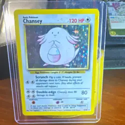 Pokemon TCG Chansey 3/102 Base Set Holo Rare English 1999 WOTC 120 HP - Image 1
