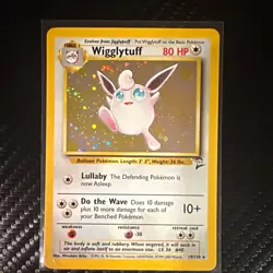 Pokemon TCG Wigglytuff Base Set 2 019/130 Holo Rare EN 2000 WOTC 80 HP - Image 1