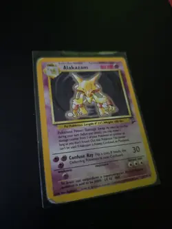 Pokemon Alakazam TCG Base Set 2 Holo Rare Card 1/130 Unlimited HP - Image 2