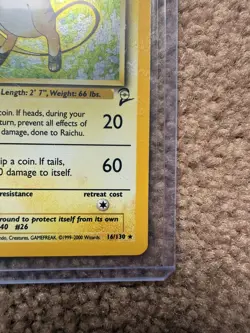 Pokemon Raichu Base Set 2 16/130 Holo Rare WOTC 2000 MP Raw TCG Card - Image 5