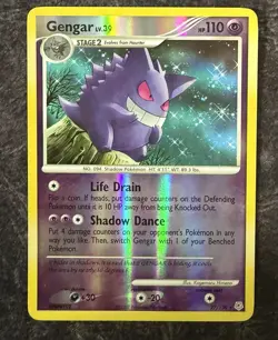 Gengar 27/130 DP Base Set 2007 Reverse Holo Rare Holo English Pokemon TCG MP/LP - Image 1