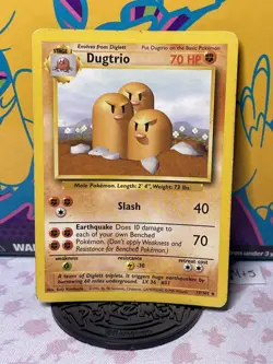 Dugtrio 19/102 Rare Base Set 1999 English Unlimited Pokemon TCG Pokemon Card - Image 1